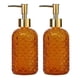 thumbnail image 1 of Dispensador de jabón YYTSGG de vidrio naranja de 400 ml con bomba de plástico dorado, 1 of 6
