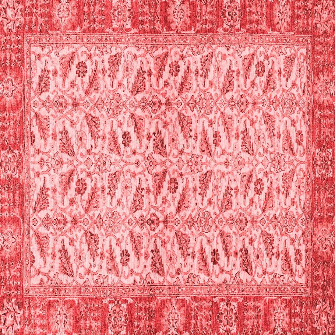 Ahgly Company Machine Washable Indoor Square Oriental Red Traditional ...