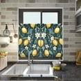 thumbnail image 4 of Yayeee Kitchen Curtains Tier Pair Light Filtering 27"x36" Rod Pocket Short Cafe Window Panel, Blue Floral Lemons, 4 of 7
