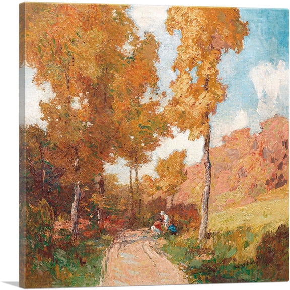 ARTCANVAS Forest Leaves in Fall Canvas Art Print by Edward Henry Potthast - Size: 26" x 26" (1.50" Deep)