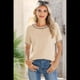 thumbnail image 4 of Tops de Mujer, Camisetas Casuales de Corta A , Suéter de Punto con Cuello Redondo. Albaricoque XL, 4 of 10