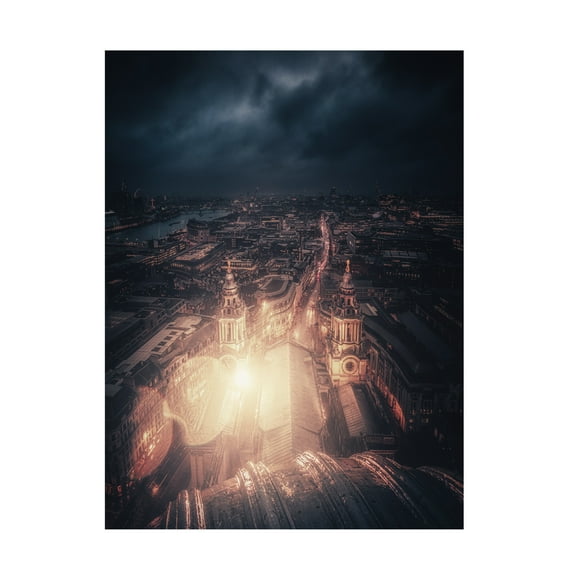 Canvas Wall Art - David George 'A Light In Darkness' Wall Art for Living Room, Bedroom, or Office Décor by Trademark Fine Art - 14 x 19 Inches