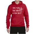 thumbnail image 2 of Wild Bobby The Way, The Truth & The Life Inspirational/Christian Unisex Graphic Hoodie Sweatshirt, Red, X-Large, 2 of 5