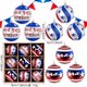 thumbnail image 4 of Juego de 9 bolas decorativas galvanizadas de 6 cm, color rojo, blanco y azul, para el Día de la Independencia | Decoración patriótica para fiestas del 4 de julio, de plástico, pintadas a mano,, 4 of 5
