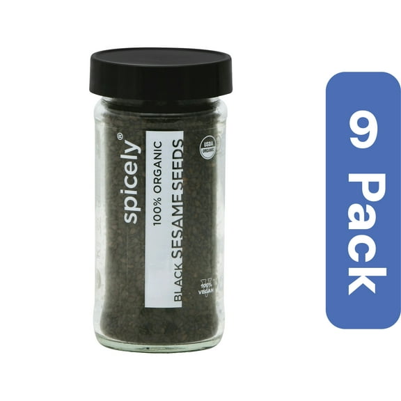 Spicely Organics Sesame Seed Spice Black Jar 2 oz (Pack of 9)