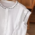 thumbnail image 6 of Linen Tops for Women, Yigetop Tank Top for Women Solid Color Sleeveless Blouse Summer Cotton Linen Shirts Casual Round Neck Basic Top Cotton Boho Tops for Women White M, 6 of 8