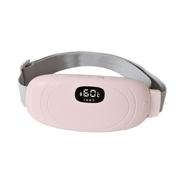 Almohadilla térmica menstrual para masaje abdominal, ajustable, calentamiento rápido, calefacción eléctrica. Rosa