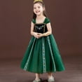 thumbnail image 2 of LOEL Girls Princess Dress Fancy Outfit Christmas Birthday Theme Party Fairy Green Dress, 2 of 9