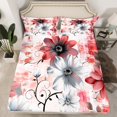 thumbnail image 2 of Flower Sheet Set Daisy Floral Bed Sheets Set for Women, Red Gradient Bedding Queen Size Vintage Ombre Sheets, Oil Painting Aesthetic Top Sheet Room Decorative, 2 of 5