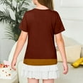 thumbnail image 2 of MIXUE Tween Girls Tops & T-Shirts Summer Oktoberfest Print Round Neck Short Sleeve Fashion Casual T Shirts Daily-Wear,Brown,10-11 Years, 2 of 5