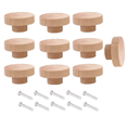 thumbnail image 2 of 20Pcs Rond Inachevé Bois Tiroir Boutons 50mm Dia Bois Meubles Armoire Commode Tire, 2 of 9