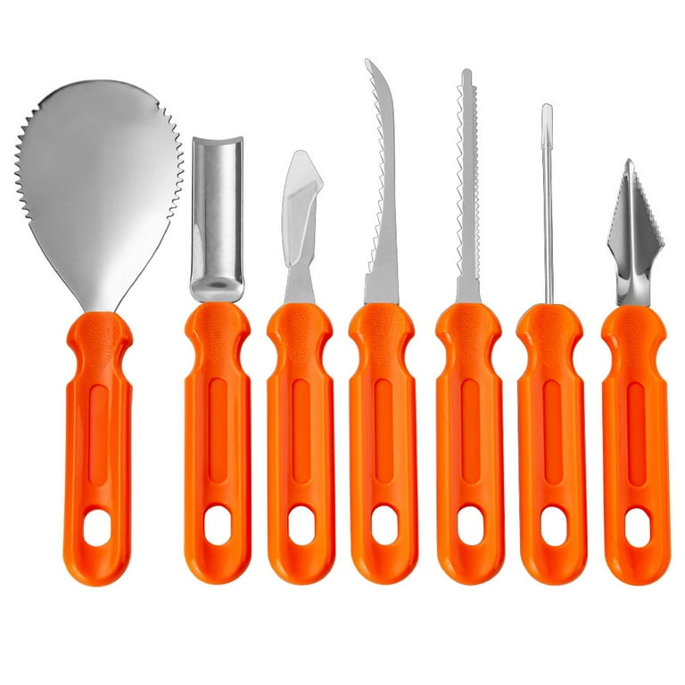 XTEILC Pumpkin Carving Kit, 7 PCS Stainless Steel Tools with