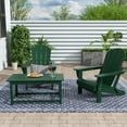 thumbnail image 2 of Polytrends  Laguna Hdpe All Weather Outdoor Patio Foldable Adirondack Chairs Conversation Set (3-Piece Set) Dark Green, 2 of 4