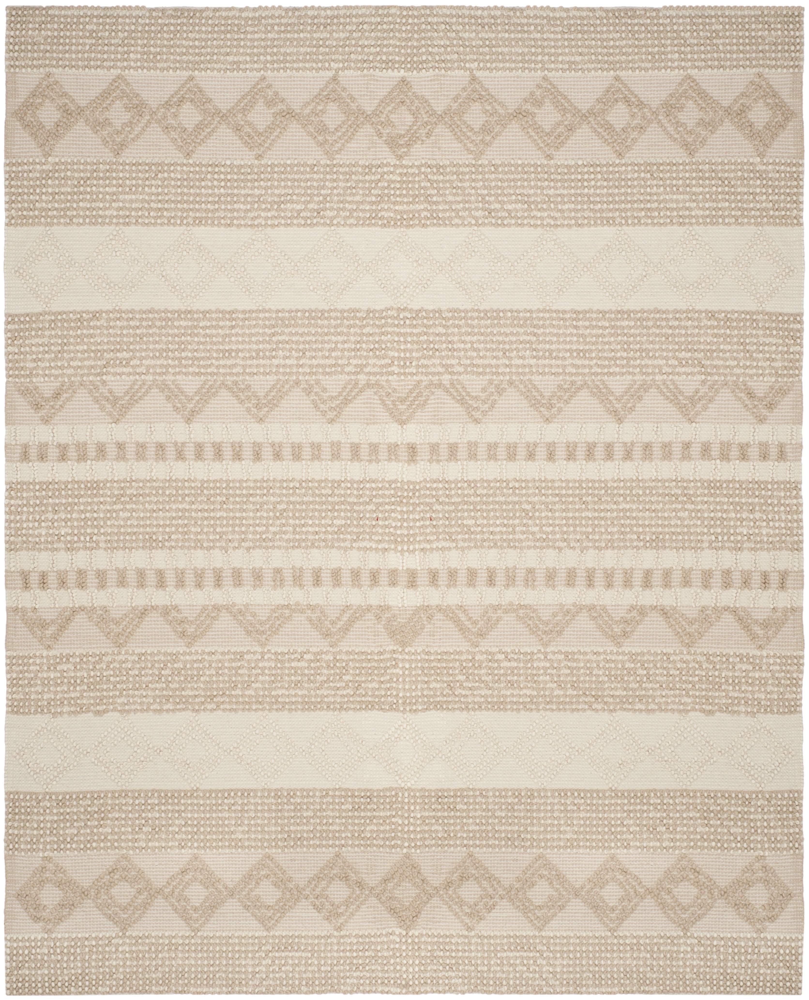 SAFAVIEH Natura Carly Geometric Braided Wool Area Rug, Beige/Ivory, 10' x 14'