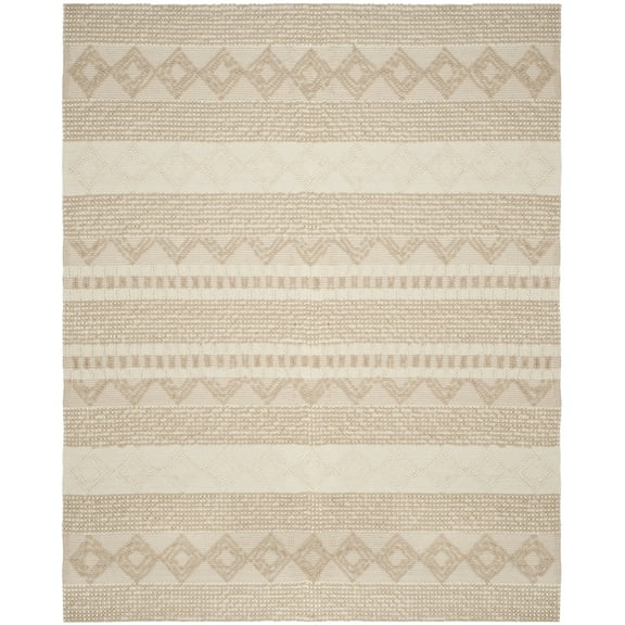 SAFAVIEH Natura Carly Geometric Braided Wool Area Rug, Beige/Ivory, 11' x 15'