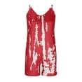 thumbnail image 4 of Summer Rompers for Women V Neck Spaghetti Straps Sleeveless Loose Tie Dye Wide Leg Shorts Jumpsuits Lounge Outfits, 4 of 6