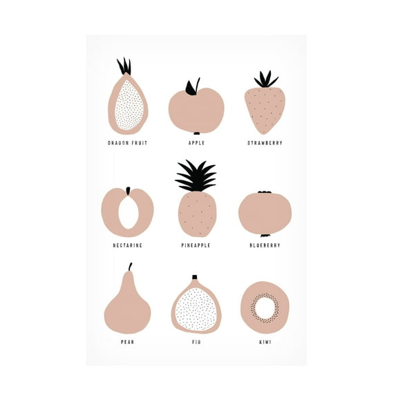 Trademark Fine Art uplusmestudio Pastel Fruits Canvas Wall Art