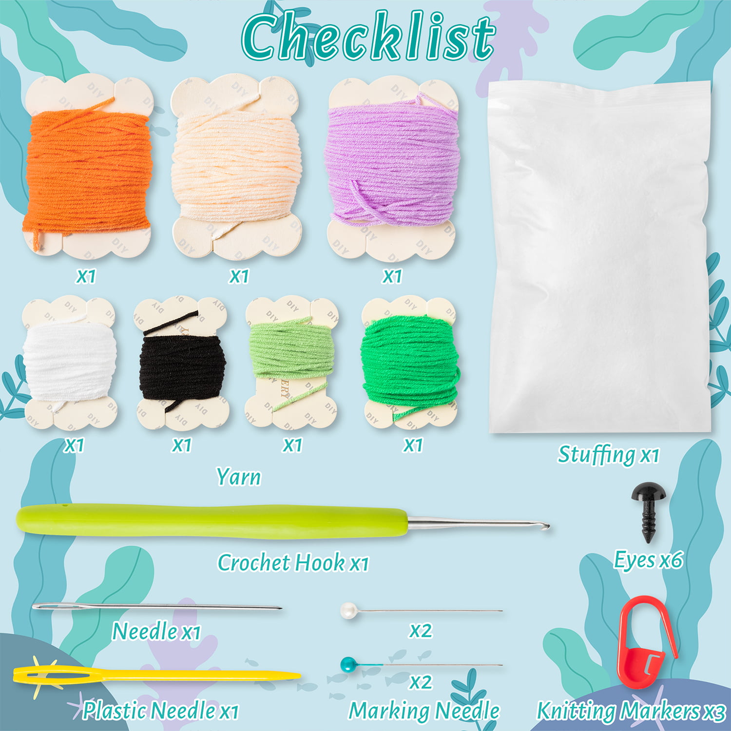 BWkoss Beginner Crochet Kit for Adults Kids DIY Unicorns Craft