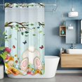 thumbnail image 6 of Easter Rabbits Foot No Hooks Shower Curtain with Snap-in Liner Spring Flowers Leaf Branches Teal Wood Shower Curtains for Bathroom, Waterproof, Easy Install, Washable 36"x72", 6 of 9