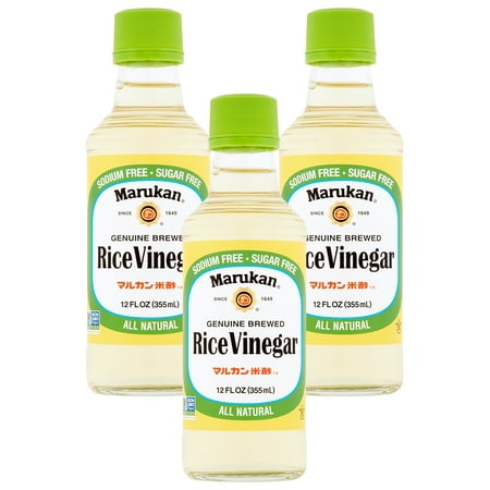 (3 Pack) Marukan Genuine Brewed Rice Vinegar, 12 fl (Best Rice Wine Vinegar)