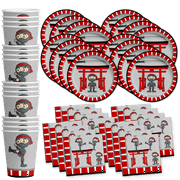 Ninja Warrior Birthday Party Supplies Set Plates Napkins Cups Tableware Kit for 16