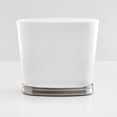thumbnail image 2 of iDesign Gina Bathroom Trash Can, 3.2 Gallon Small Plastic Oval Open Top Garbage Bin, Made in USA, 2 Pack, Silver, 2 of 5
