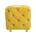 thumbnail image 5 of Velvet Upholstered Ottoman,Exquisite Small End Table, Soft Foot Stool,Button Tufted Footstool Bed Ottoman for Living Room, Home Office, Yellow, 5 of 8