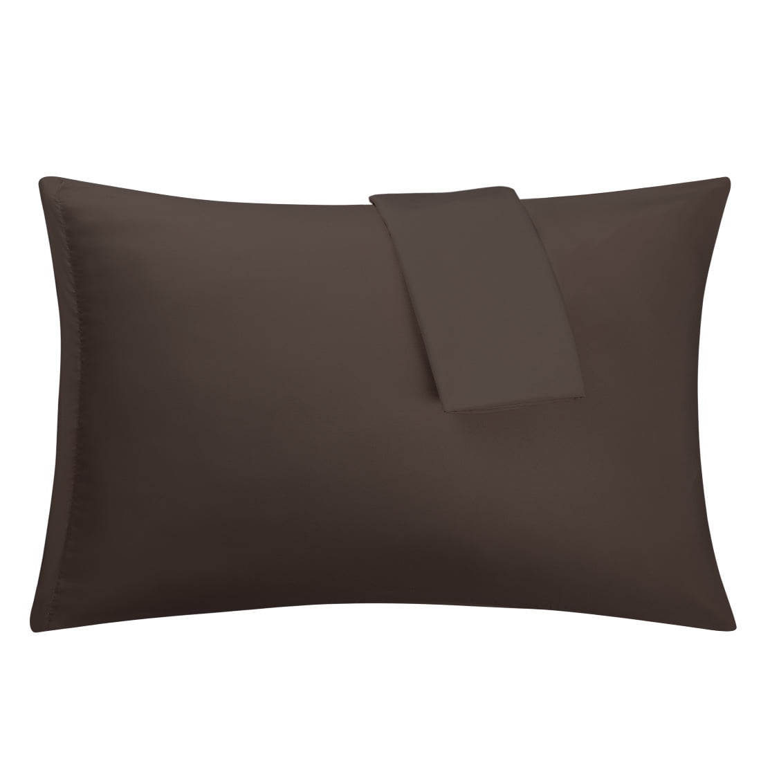 Unique Bargains 2-Piece 1800D Microfiber Solid Pillowcases Brown Queen
