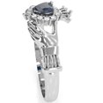 thumbnail image 3 of Claddagh Lab-Created Sapphire Diamond Ring In Solid 14k White Gold, 3 of 6
