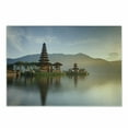 thumbnail image 1 of Balinese Cutting Board, Pura Ulun Danu Building Panorama Sunrise on Lake Bratan Bali Indonesia Waterscape, Decorative Tempered Glass Cutting and Serving Board, Small Size, Beige Brown, by Ambesonne, 1 of 1