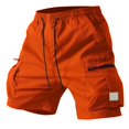 thumbnail image 7 of XIAONU Men's Cargo Athletic Shorts Drawstring Waist Zipper Pockets Daily Shorts, 7 of 7