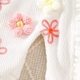 thumbnail image 6 of Karoyedx Infant Girl Outfits Newborn Baby Girl Coming Home Outfit Ruffle Romper Cute Ribbed Knit Jumpsuit Winter Clothes and Headband White Size,0-3 Months, 6 of 9