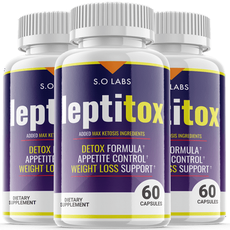 (3 Pack) Leptitox - Pills for Weight Loss - Energy Boosting Dietary Supplements for Weight Management and Metabolism - Advanced Ketogenic Ketones - 180 Capsules