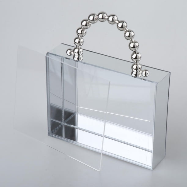 Caja de flores de rosas acrílicas, transparente, hecha a mano, vitrina acrílica transparente, organizador de maquillaje, soporte de escaparate para perfecl Cajas de dulces de boda