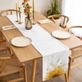 thumbnail image 3 of Modern Yellow Table Runner - 48 Inch Long, Kitchen Dining Table Runner Dresser Scarves, Gradient Floral Abstract Bohemian White Farmhouse Decor for Coffee Tables Wedding Party Banquet, 3 of 8