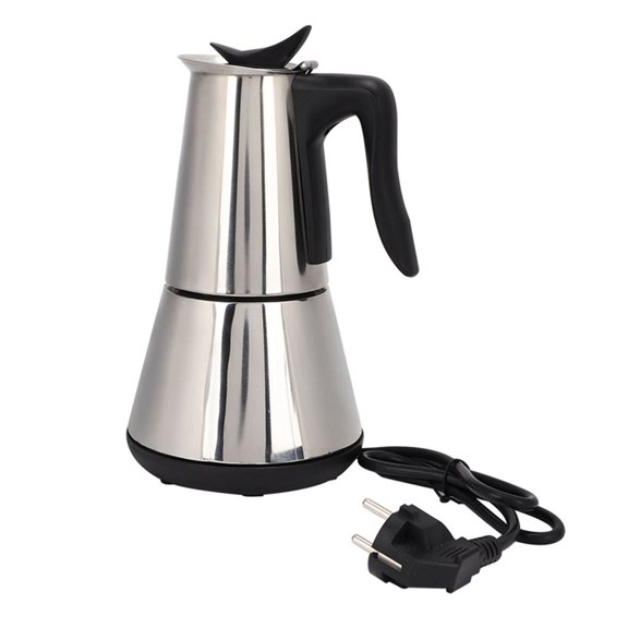 Electric Moka Coffee Pot Espresso Italian Coffee Maker 6 Cups Percolator Coffee Pot Electric Stainless Steel Classic Cafe Maker Xinqi_Trading