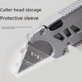 thumbnail image 3 of AiRuiZi Heavy-Duty Folding Utility Knife with 54 Blades – Portable, Durable & Multi-Functional Cutting Tool for Home, Office & Outdoor Use – Secure Grip, Compact Design for Easy Storage and Safe, 3 of 5