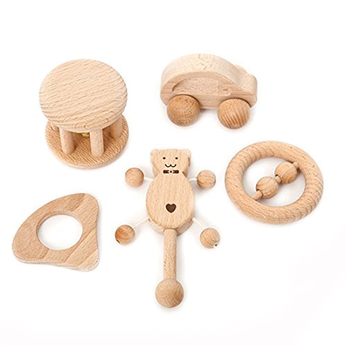 Children Montessori Toys Nursing Wooden Rattles for Baby Toddler Educational 