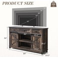 thumbnail image 4 of VanAcc Farmhouse TV Stand with Barn Door & Drawer, 59" Rustic Entertainment Center for TVs up to 65", Living Room, Bedroom, Dark Rustic Oak, 4 of 9