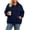 Navy, variant on Molidfa Women's Plus Size Full Zip Hoodie - Oversized Drop Shoulder Sweatshirt with Pockets