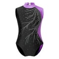 thumbnail image 3 of ZDHoor Kids Girls Gymnastics Leotards One-Piece Sleeveless Shiny Rhinestone Ballet Dance Outfit Purple 16, 3 of 7