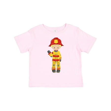 

Inktastic Fireman Firefighter Firefighting Blond Hair Gift Toddler Boy Girl T-Shirt