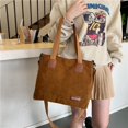 thumbnail image 1 of Bolso de mano de pana para mujer Bolso de hombro de invierno Bolso hobo con cremallera y asa superior (marrón), 1 of 7