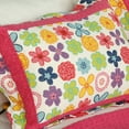 thumbnail image 4 of G&J Floral Pinwheel Cotton 3PC Floral Quilt Set Full/Queen Size Fuchsia Color, 4 of 4