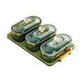 thumbnail image 1 of Plato de frutos secos, platos para servir divididos, recipiente para bocadillos, plato para frutos secos y caramelos con tapa, plato para aperitivos verde, 1 of 8