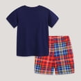 thumbnail image 4 of UngA Boy Toddler Summer Clothes 2T 3T 4T 5T Kids Short Sleeve T-shirt Elastic Shorts Set Cartoon Print 2Pcs Cute Toddler Boy Outfits (Navy,6-7 Years), 4 of 7