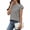 Gray#04, variant on Women's Summer T Shirts Tops Oversized Crewneck Pleated Cotton Like Short Sleeve Shirt Casual Solid Round Neck Lightweight Comfy Tee Shirt