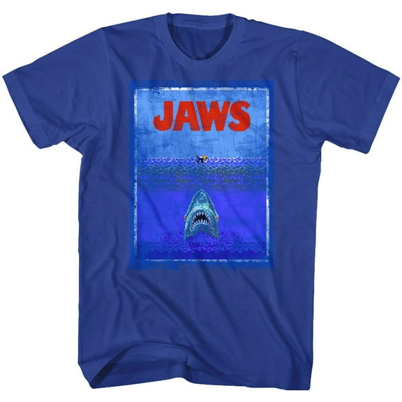 Jaws 8Bit Terror Royal Adult T-Shirt 4Xl