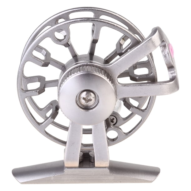 Carrete de pesca de metal, rueda delantera, balsa, equipo de pesca (mano derecha, plateado)