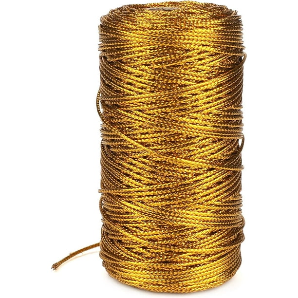 328 Feet Gold String Metallic Cord 1.5mm Jewelry Thread Craft String 